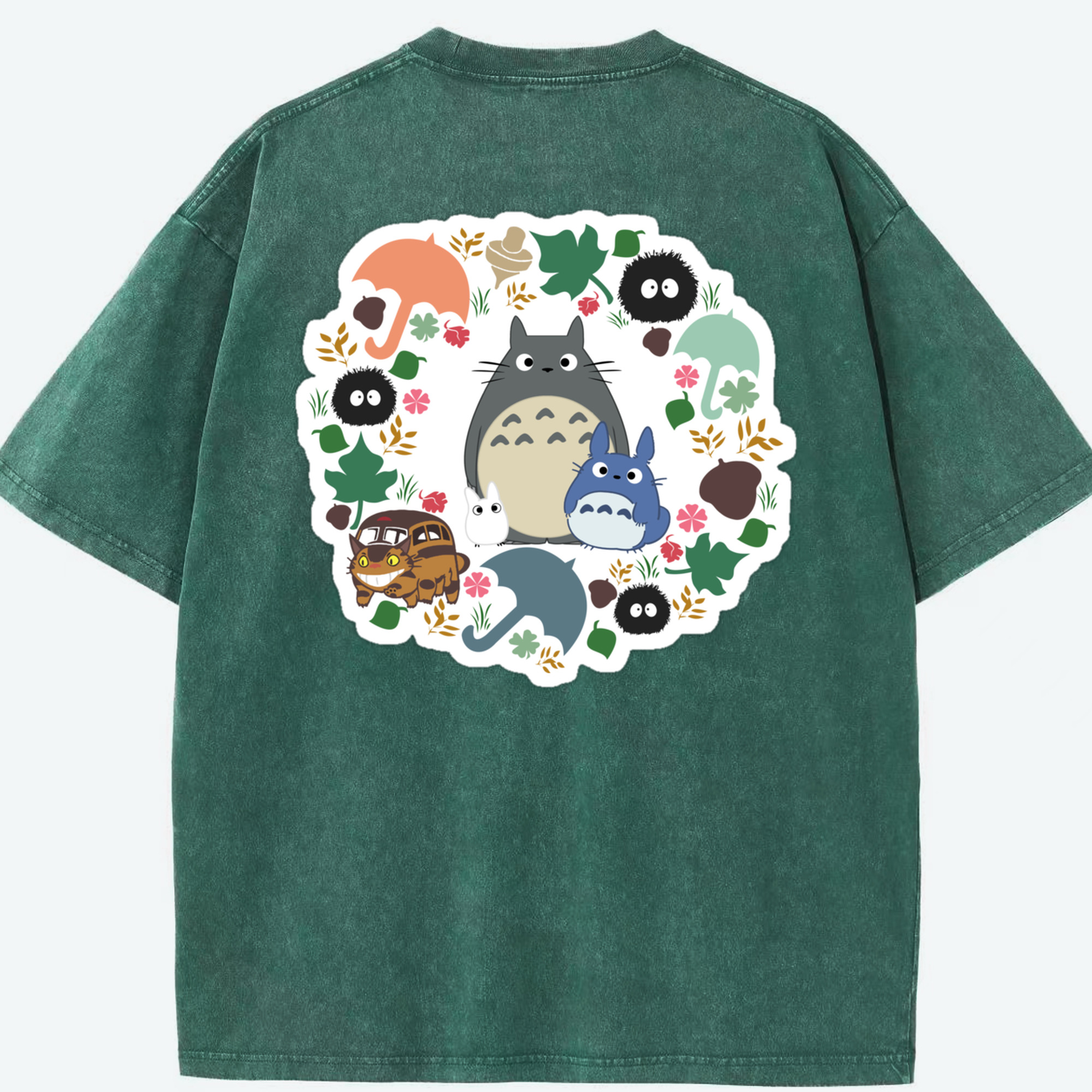 （画像用） となりのトトロ 草壁メイ 草壁サツキ My Neighbor Totoro Satsuki Kusakabe Mei Kusakabe 綿100% ヴィンテージ風 半袖Tシャツ（背面プリント）